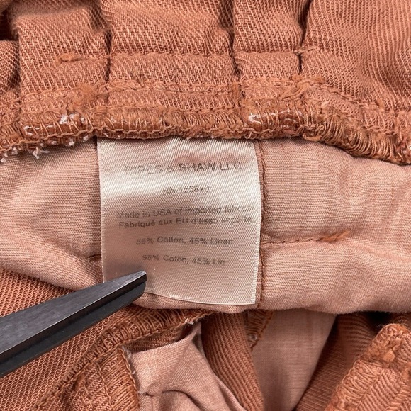 Veronica Beard Pants Womens 0 Mocha Karter Pleated Crop Paperbag Trousers Linen - Picture 12 of 14